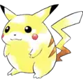 Pikachu artwork for Pokémon Red and Green