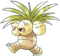Exeggutor with a ring of heads in Red and Green art