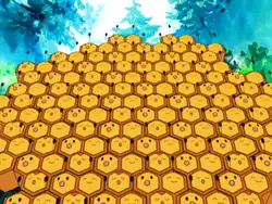 A wall of Combee in Pokémon the Series: Diamond and Pearl
