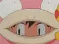 The costume's miscolored teeth