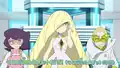 In the second variant, Wicke, Lusamine and Faba are shown at Aether Foundation