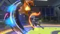 Shadow Mewtwo using Slash against Charizard