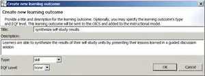 Defining a new intended learning outcome