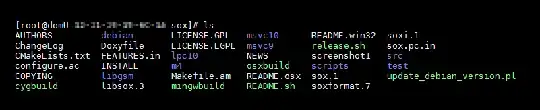 file listing of SOX source files
