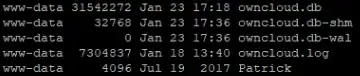Screenshot of db files