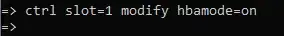 enable HBA command