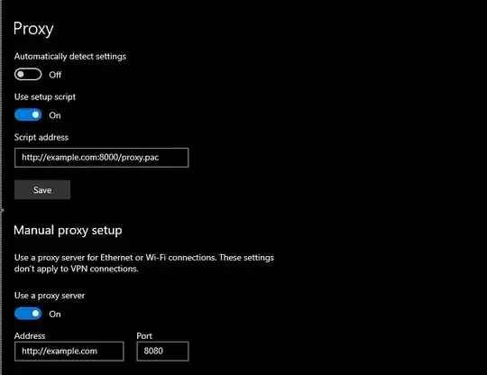 PC proxy settings