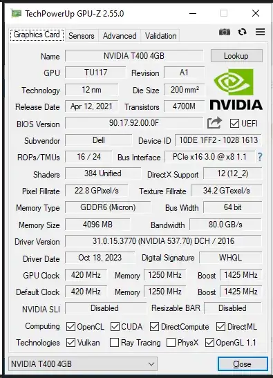 GPU-Z screenshot