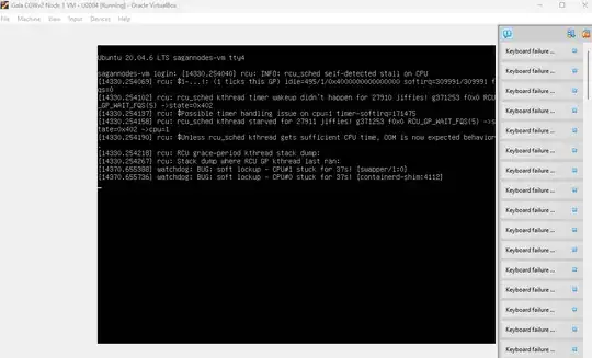 Error output of Ubuntu 20.04