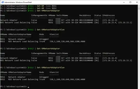 Screenshot of adapter configurations