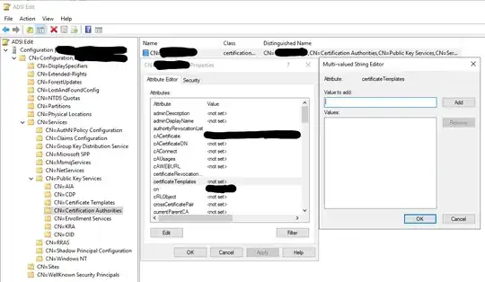 Screenshot of certificateTemplates entry