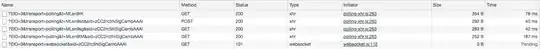 Chrome network tab requests