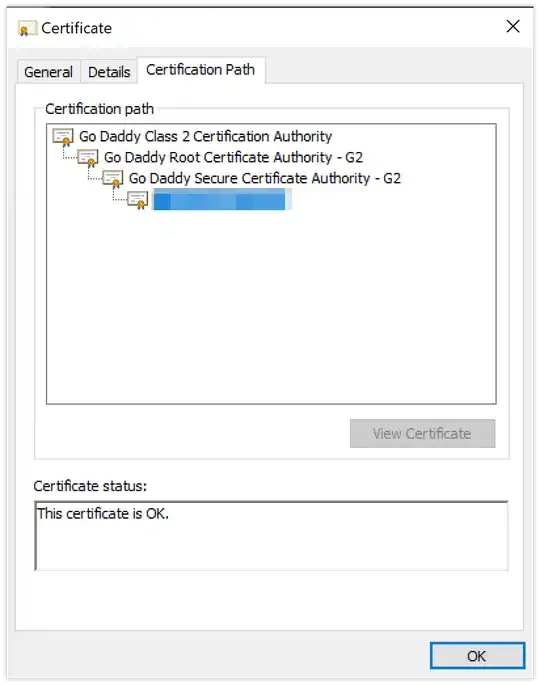 Windows certificate view