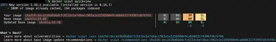 docker scout quickview of custom image
