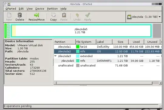 gparted main screen