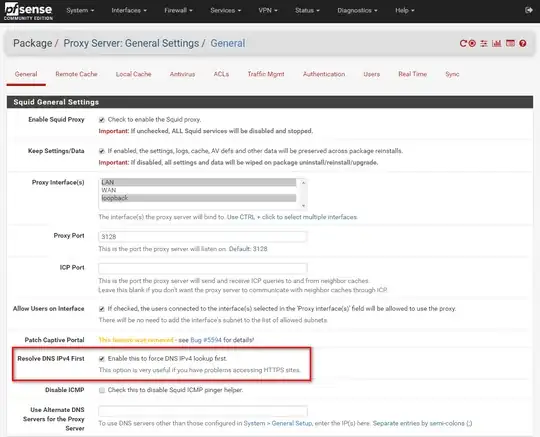 pfSense squid proxy settings