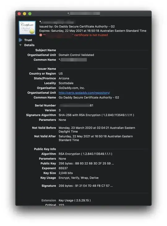 Mac Keychain Access view
