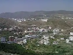 Al-Bahah City, located 2,155&nbsp;m (7,070&nbsp;ft) above sea level