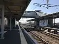 A view of the Kagoshima Main Line platforms and tracks.