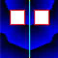Expansion finished. The path is indicated in cyan.