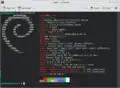 Output with the Neofetch fork "Fastfetch" on Debian 13