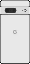 Diagram of a Pixel 7 smartphone in white.