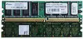 Notch positions on DDR (top) and DDR2 (bottom) DIMM modules.