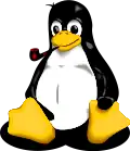 Slackware version of Tux, with pipe