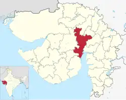 Ahmedabad district location in Gujarat