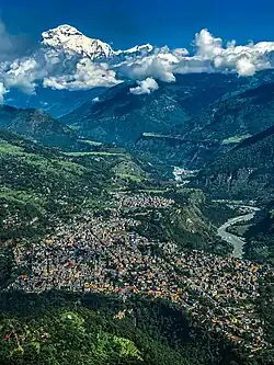 Baglung Bazar as seen from hill