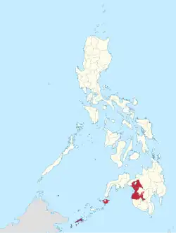 Map of the Philippines highlighting the Bangsamoro Autonomous Region in Muslim Mindanao