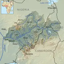 The Benue River is fed by multiple tributaries originating in the Adamawa Plateau; many of the highest tributaries are seasonal streams. The Benue is itself a major tributary of the Niger.