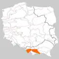 Parts of Western Beskids, within the borders of Poland