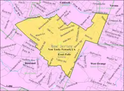 Census Bureau map of Essex Fells, New Jersey