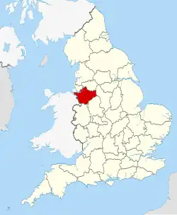 Cheshire shown within England