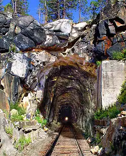[PICT:Color of original long railroad tunnel]