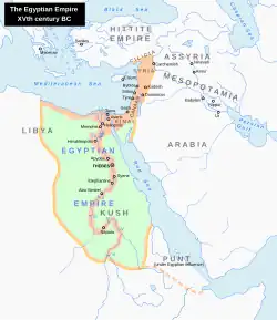 New Kingdom at its maximum territorial extent in the 15th century BCE