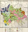 Distribution of ethnic groups in Macedonia in 1892 (Deutsche Rundschau für Geographie und Statistik – German Bevieiofor Geography and Statistics)