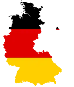 Flag map of West Germany