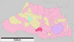 Location of Hidaka in Saitama Prefecture