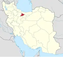 Location of Alborz province in Iran