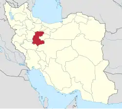Location of Markazi province in&nbsp;Iran