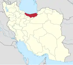 Location of Mazandaran province in&nbsp;Iran