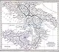 Southern Italy and Sicily on the 1849 map.