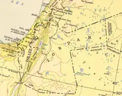 Map of Transjordan in 1955