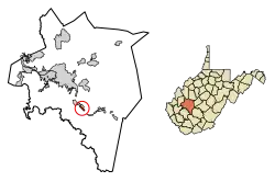 Location of Chesapeake in Kanawha County, West Virginia.