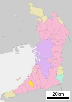 Location of Kumatori in Osaka Prefecture