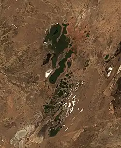 Sarykopa, one of the main lakes of the basin