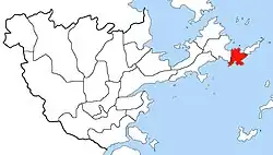 Location in Lianjiang County
