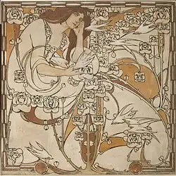 Sgraffito panel in the Cauchie House